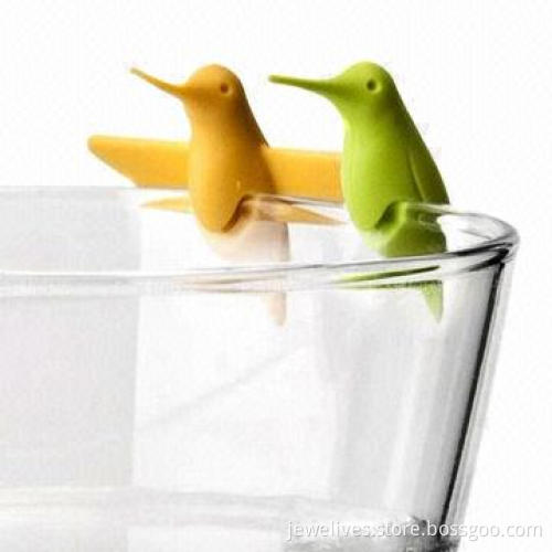 Bird style silicone wine markers